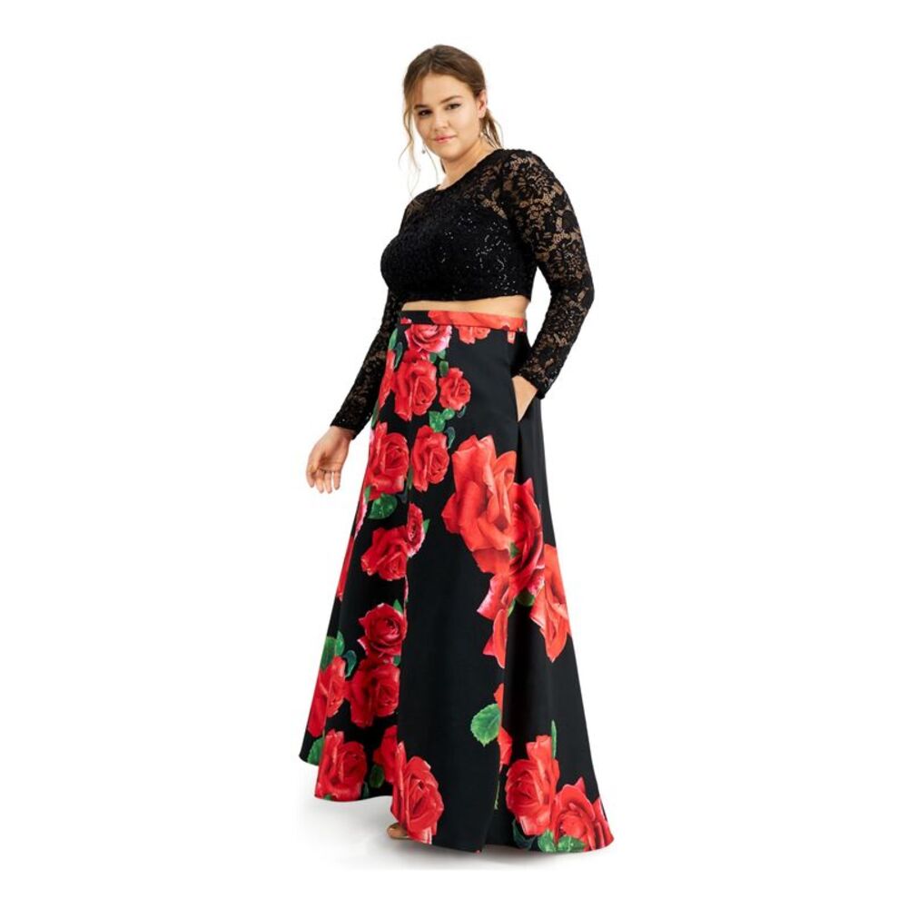 NWT B DARLIN Womens Black Formal Top Plus 20W